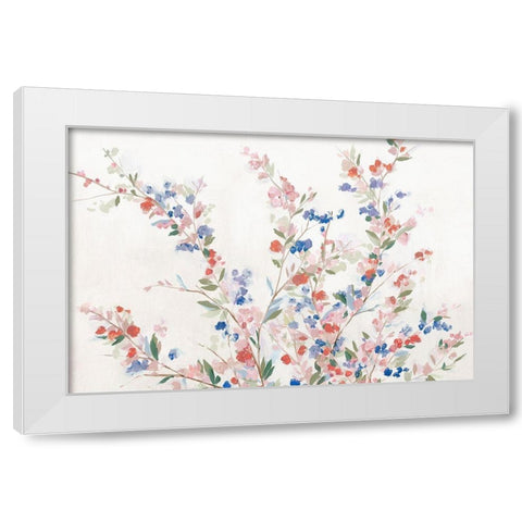 Starry Blossoms  White Modern Wood Framed Art Print by Isabelle Z