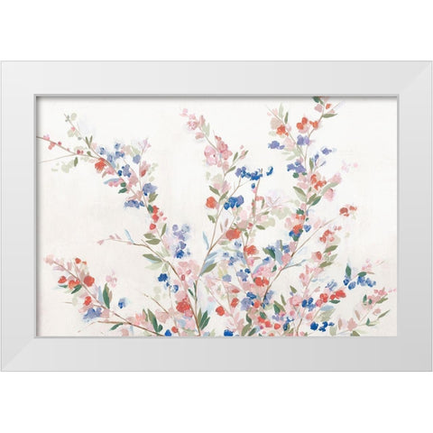 Starry Blossoms  White Modern Wood Framed Art Print by Isabelle Z