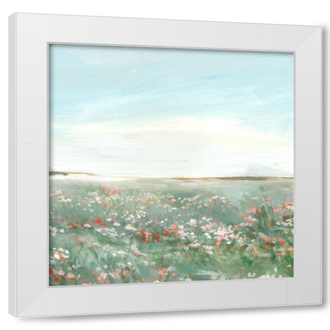Wildflower Meadow I White Modern Wood Framed Art Print by Isabelle Z