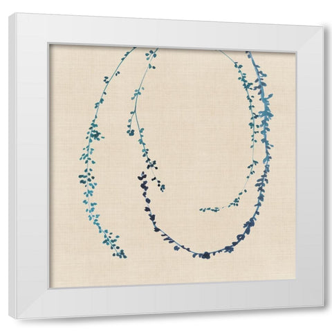 Indigo Vines I  White Modern Wood Framed Art Print by Isabelle Z