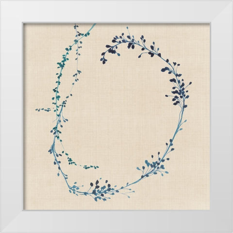 Indigo Vines II White Modern Wood Framed Art Print by Isabelle Z