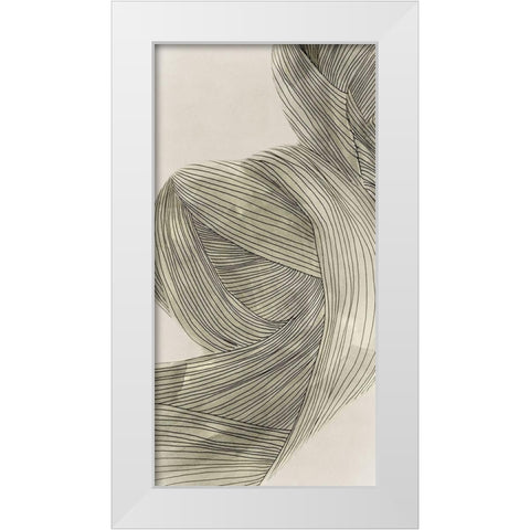 Linear Sage Pathways II White Modern Wood Framed Art Print by Isabelle Z