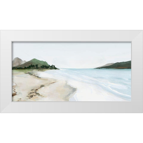 A Kiss from a Wave  White Modern Wood Framed Art Print by Isabelle Z