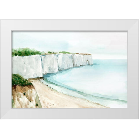 A Cliff by the Sea White Modern Wood Framed Art Print by Isabelle Z