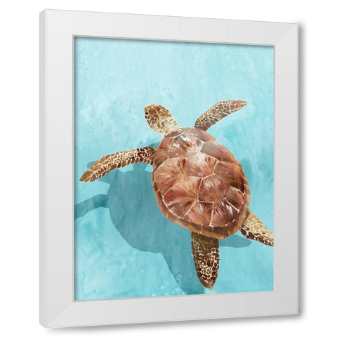 Ocean Deep Turtle II White Modern Wood Framed Art Print by Isabelle Z