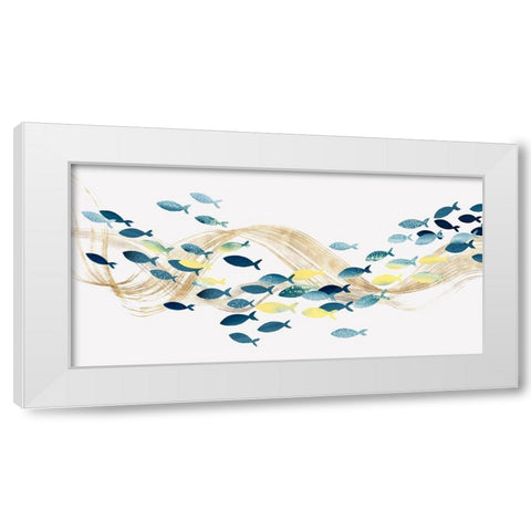 Under Water Sea Life White Modern Wood Framed Art Print by Isabelle Z
