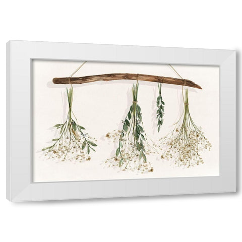 Drying Flowers  White Modern Wood Framed Art Print by Isabelle Z