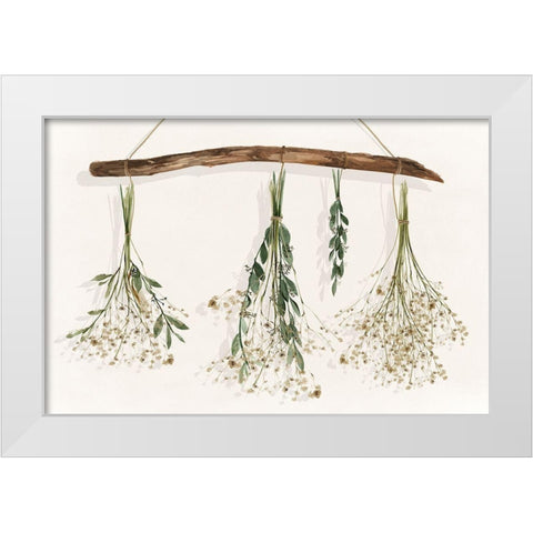 Drying Flowers  White Modern Wood Framed Art Print by Isabelle Z