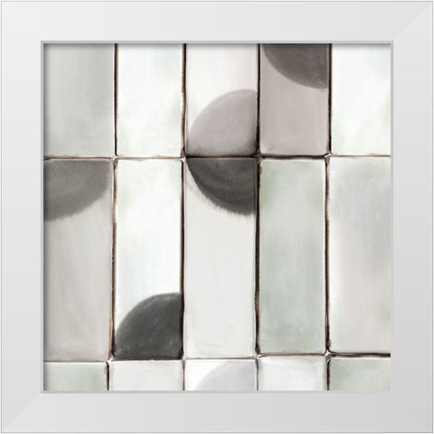 Counting Tiles II White Modern Wood Framed Art Print by Isabelle Z
