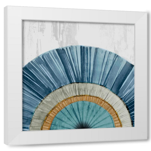 Arizona Fan I Blue Version White Modern Wood Framed Art Print by Isabelle Z