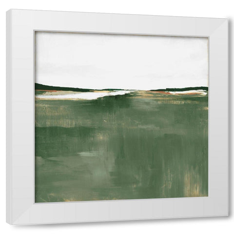 Green Sea  White Modern Wood Framed Art Print by Isabelle Z