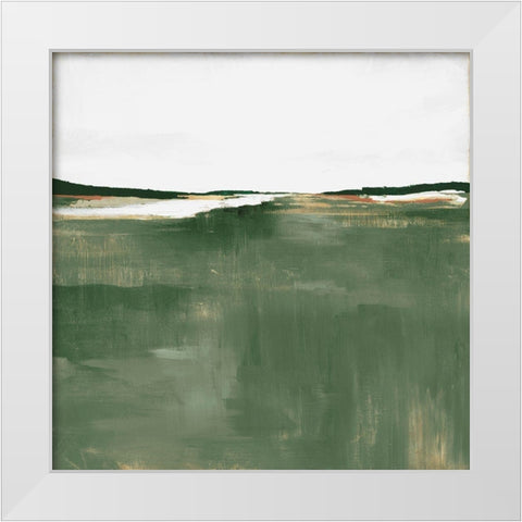 Green Sea  White Modern Wood Framed Art Print by Isabelle Z