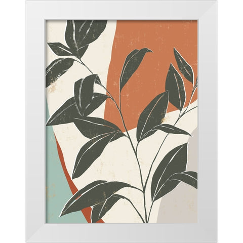 Cutout Leaves II White Modern Wood Framed Art Print by Isabelle Z