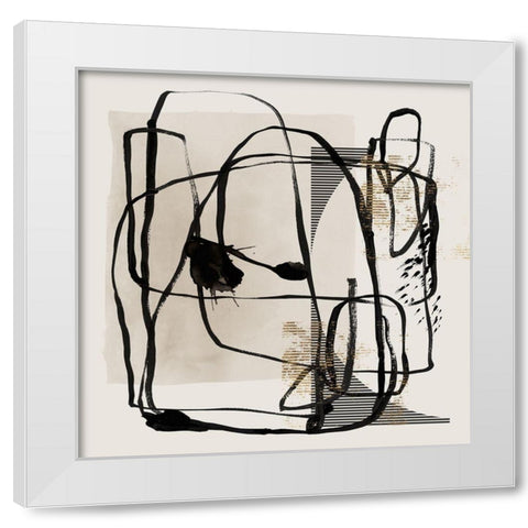 Blotted I White Modern Wood Framed Art Print by Isabelle Z