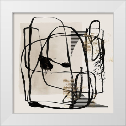 Blotted I White Modern Wood Framed Art Print by Isabelle Z