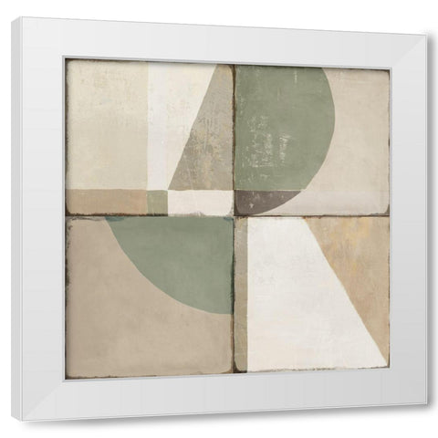 Green Tile I  White Modern Wood Framed Art Print by Isabelle Z