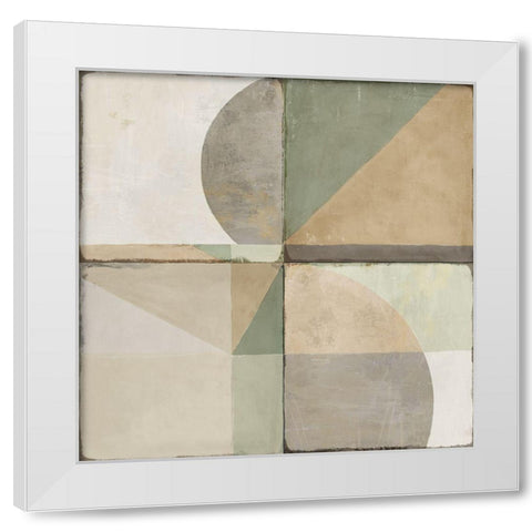 Green Tile II  White Modern Wood Framed Art Print by Isabelle Z