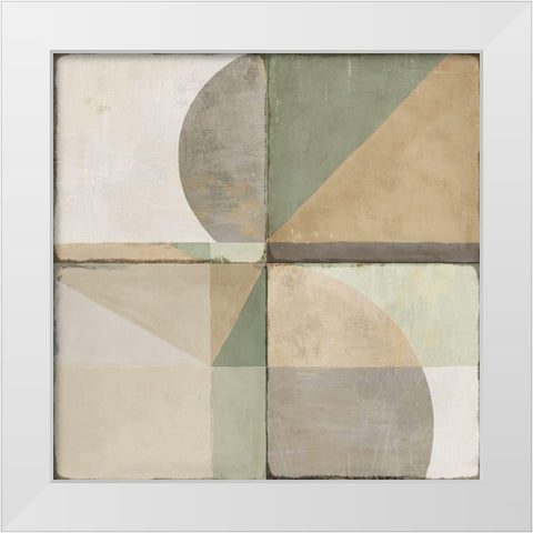 Green Tile II  White Modern Wood Framed Art Print by Isabelle Z