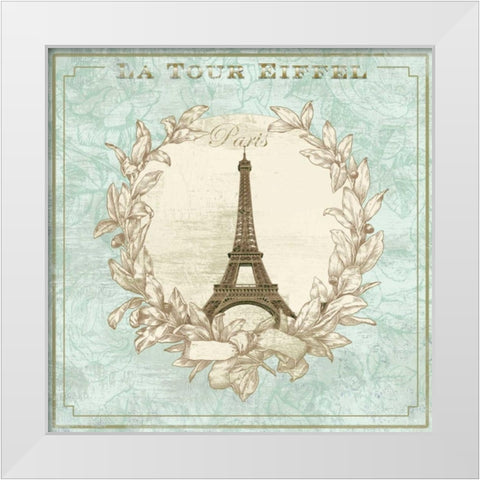 Tour De Eiffel White Modern Wood Framed Art Print by Fischer, Davud