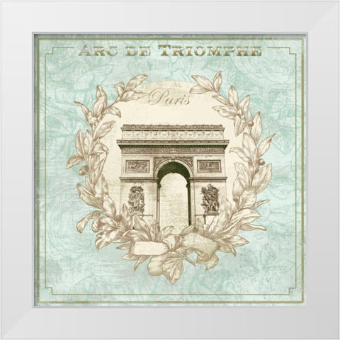 Arc de Triomphe White Modern Wood Framed Art Print by Fischer, Davud