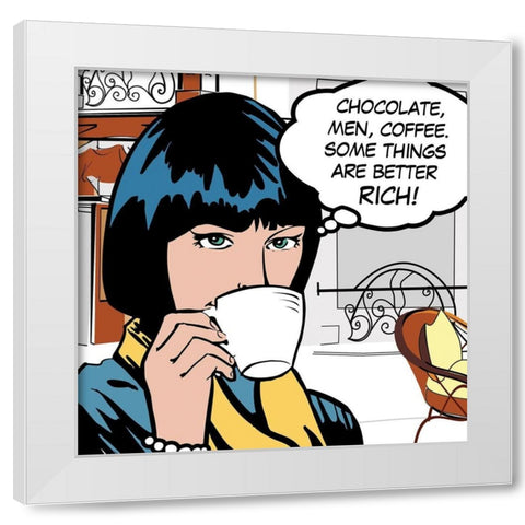 Java Comic IV White Modern Wood Framed Art Print by Fischer, David