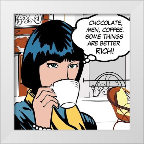 Java Comic IV White Modern Wood Framed Art Print by Fischer, David