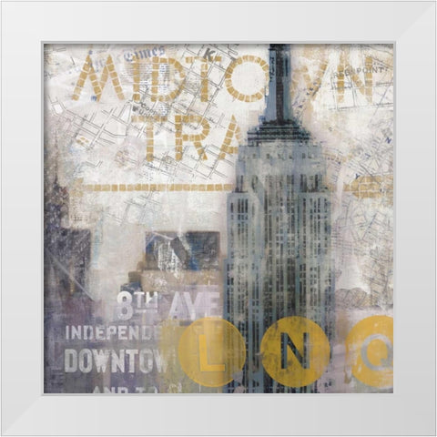 NY I White Modern Wood Framed Art Print by Fischer, David