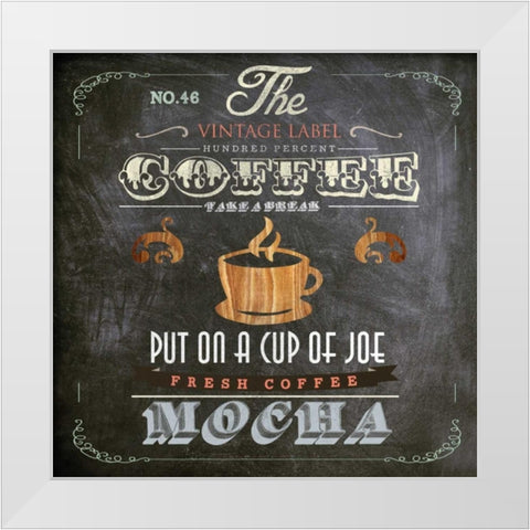 Coffee Board I White Modern Wood Framed Art Print by Fontaine, Drako