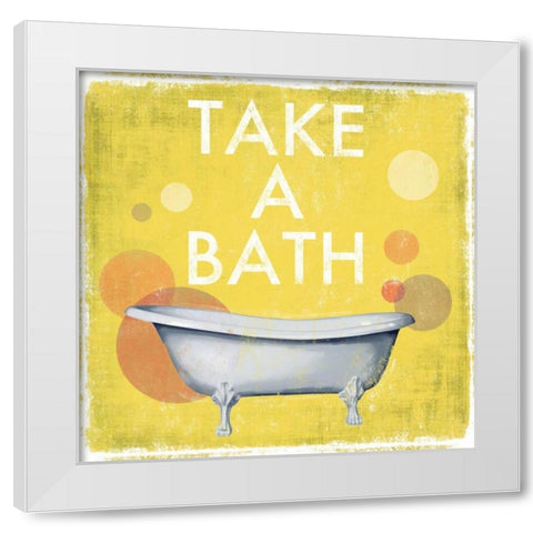 Take a Bath White Modern Wood Framed Art Print by Fontaine, Drako