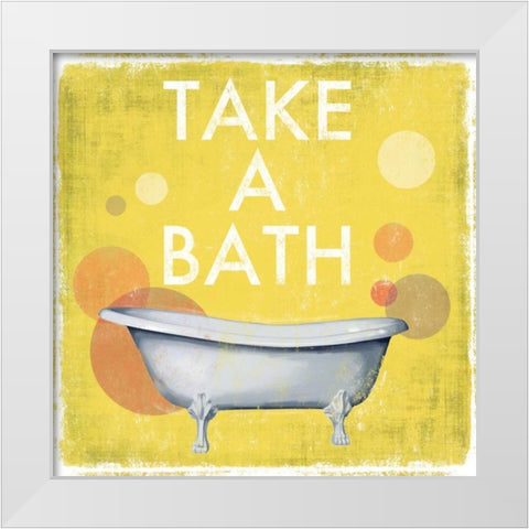 Take a Bath White Modern Wood Framed Art Print by Fontaine, Drako