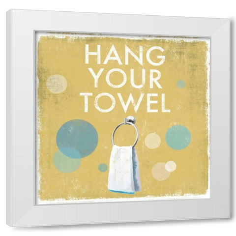 Hang your Towel White Modern Wood Framed Art Print by Fontaine, Drako