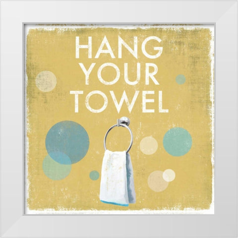 Hang your Towel White Modern Wood Framed Art Print by Fontaine, Drako