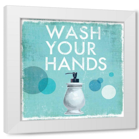 Wash Your Hands White Modern Wood Framed Art Print by Fontaine, Drako