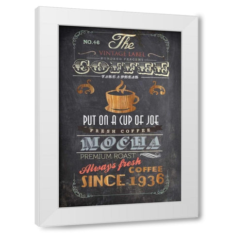 Coffee Menu I - Mini White Modern Wood Framed Art Print by Fontaine, Drako