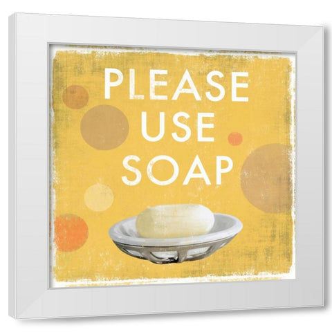 Please Use Soap White Modern Wood Framed Art Print by Fontaine, Drako