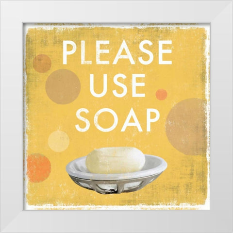 Please Use Soap White Modern Wood Framed Art Print by Fontaine, Drako