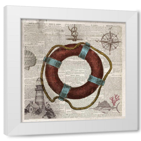 Nautical Collection IV - Mini White Modern Wood Framed Art Print by Fontaine, Drako
