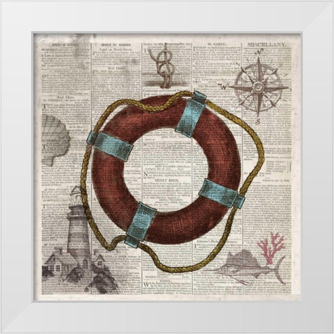 Nautical Collection IV - Mini White Modern Wood Framed Art Print by Fontaine, Drako