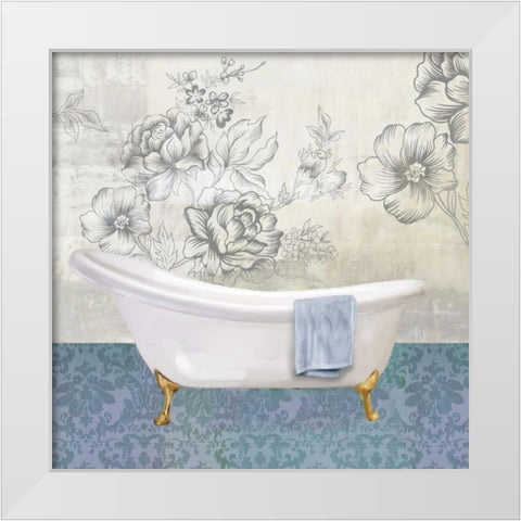 Garden Bath II - Mini White Modern Wood Framed Art Print by Fontaine, Drako