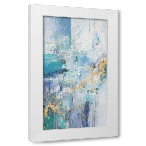 Turquoise Flow II White Modern Wood Framed Art Print by Gardner, Jennifer