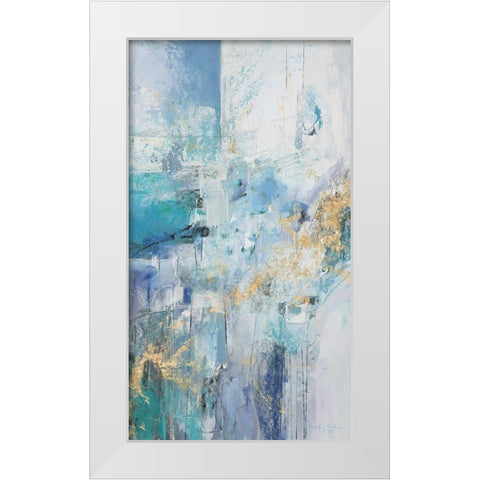 Turquoise Flow II White Modern Wood Framed Art Print by Gardner, Jennifer