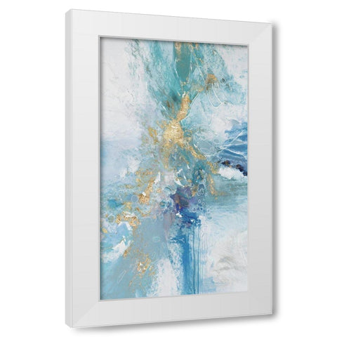 Turquoise Flow III White Modern Wood Framed Art Print by Gardner, Jennifer