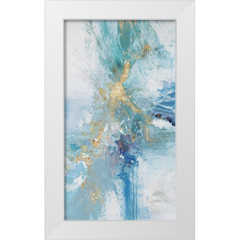 Turquoise Flow III White Modern Wood Framed Art Print by Gardner, Jennifer