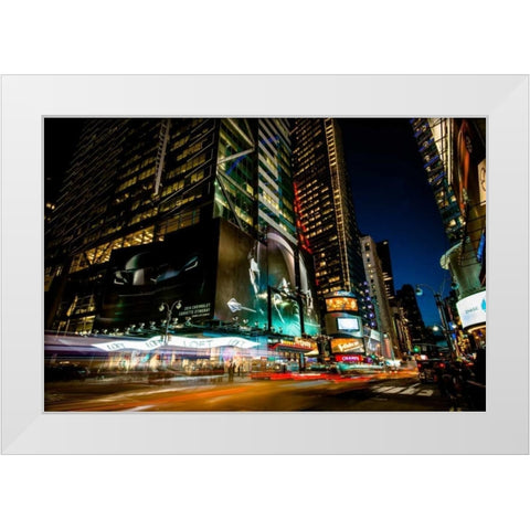Times Square Rays of Light V White Modern Wood Framed Art Print by Gaudet, Guilliame