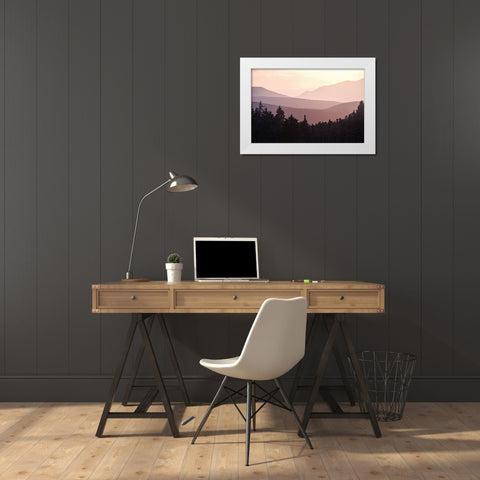 Sunset in the New Mexico Mountains White Modern Wood Framed Art Print by Nature Magick