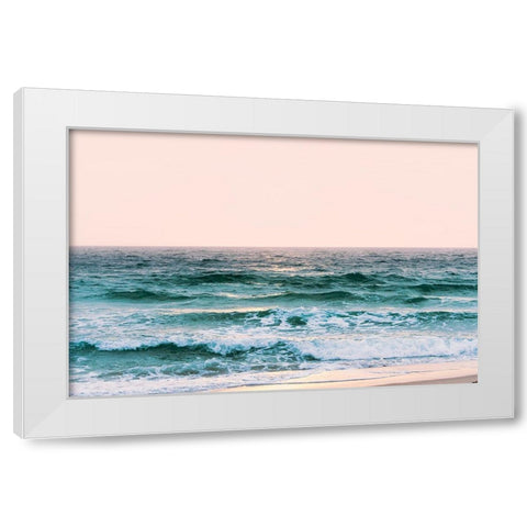 Pastel Ocean Sunset White Modern Wood Framed Art Print by Nature Magick