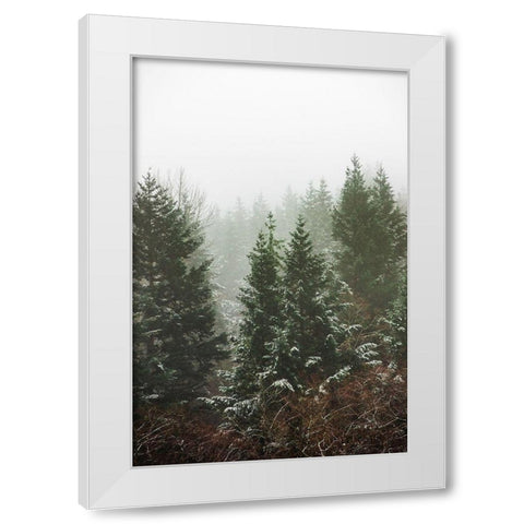 Forest Fog Winter Snow II White Modern Wood Framed Art Print by Nature Magick