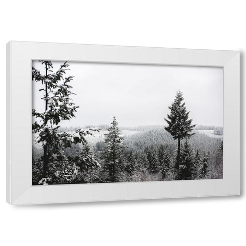 Winter in the Pacific Northwest Forest White Modern Wood Framed Art Print by Nature Magick