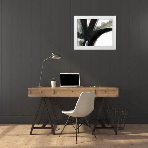 Midnight Abstract III White Modern Wood Framed Art Print by Guna Bianka