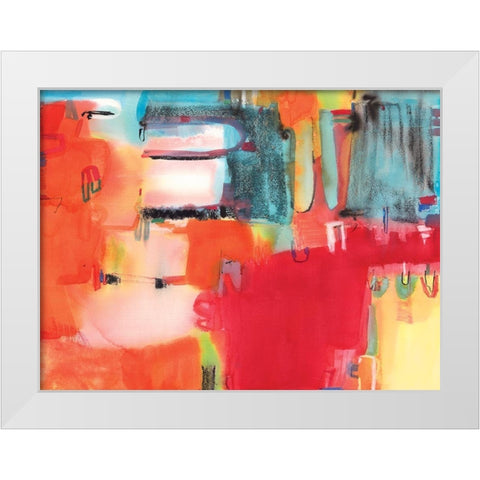 City in Colour White Modern Wood Framed Art Print by Guna, Bianka